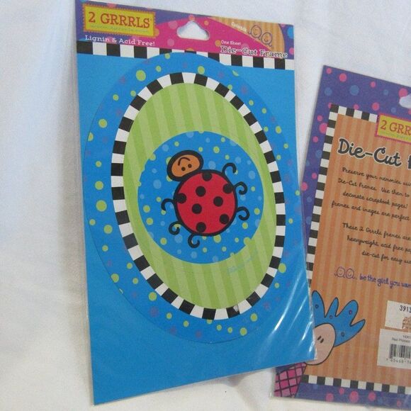 2 GRRRLS Y2K Scrapbooking Die-Cut Frames Ladybug Real Princess Girly Crafts NOS - Picture 10 of 10